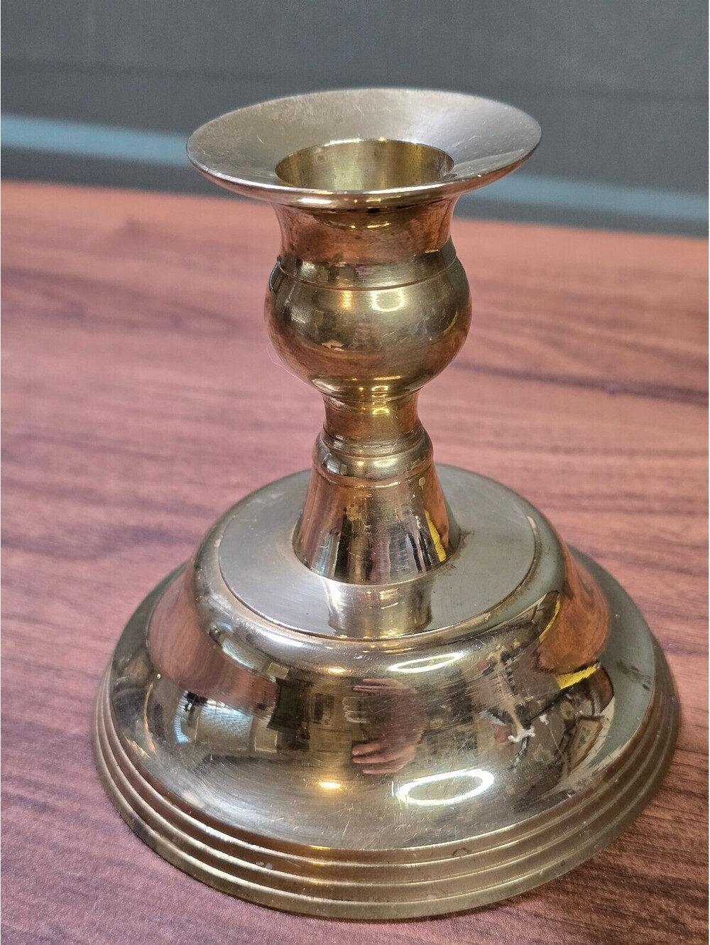 Vintage Solid Brass Weighted Candlestick Holder
